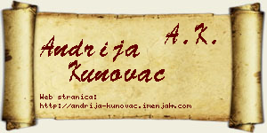 Andrija Kunovac vizit kartica